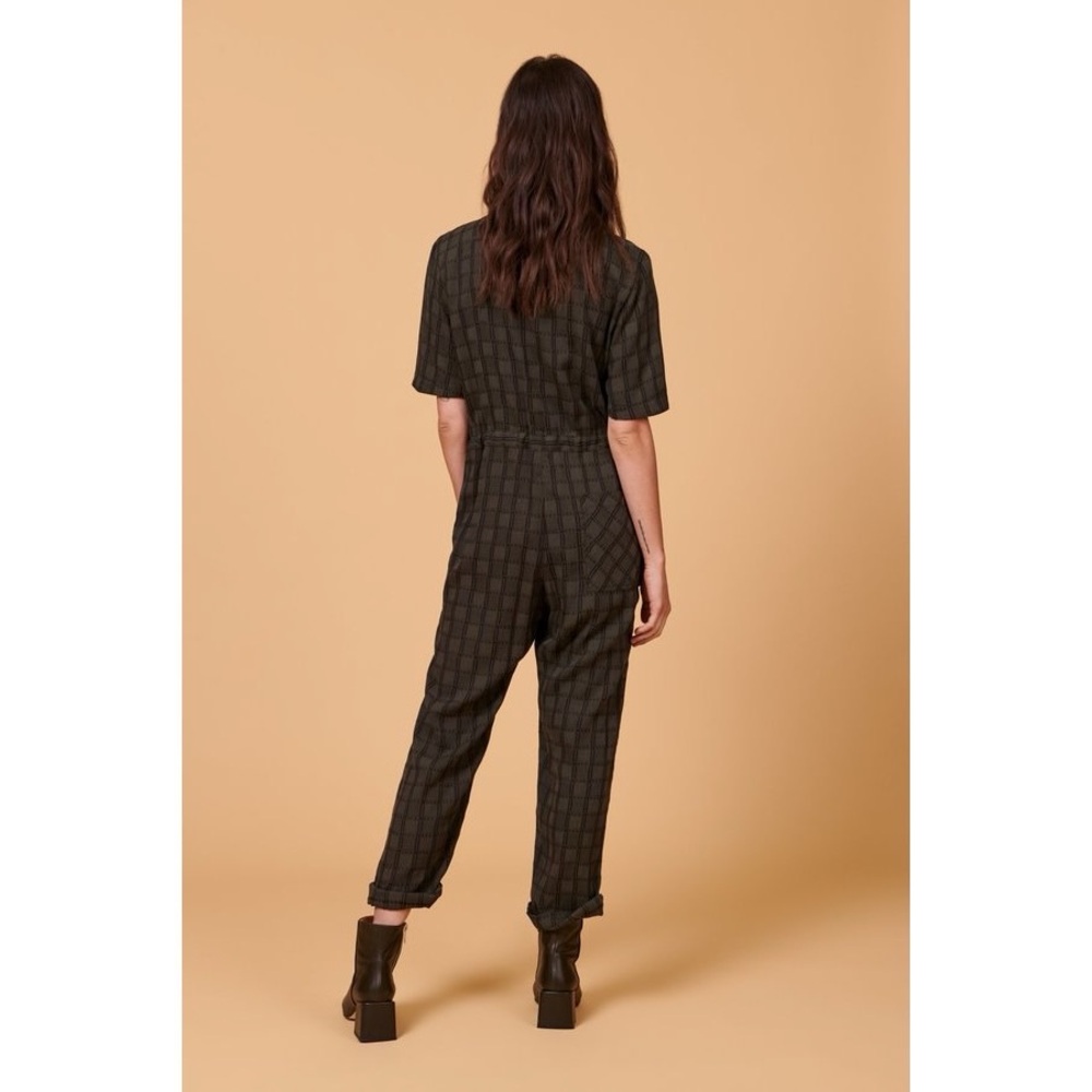 Whimsy + Row Remy Jumpsuit Hunter Plaid Large - Picture 2 of 16